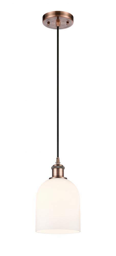 Bella - 1 Light - 6 inch - Antique Copper - Cord hung - Mini Pendant