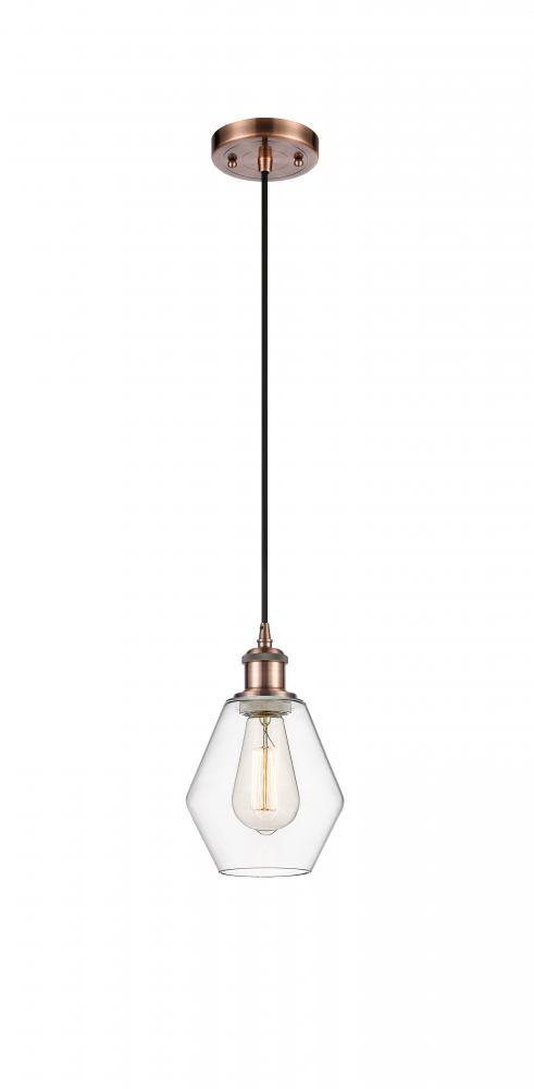 Cindyrella - 1 Light - 6 inch - Antique Copper - Cord hung - Mini Pendant