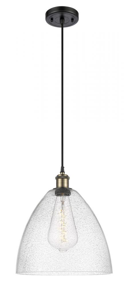 Bristol - 1 Light - 12 inch - Black Antique Brass - Cord hung - Mini Pendant