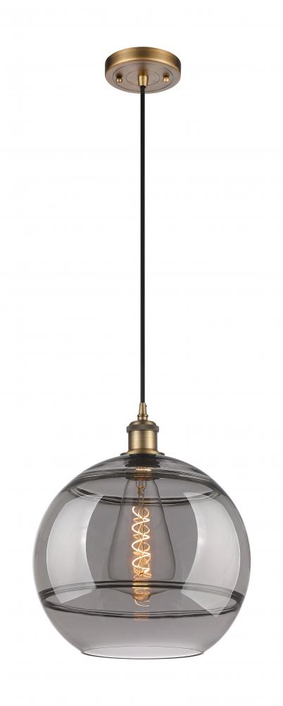 Rochester - 1 Light - 12 inch - Brushed Brass - Cord hung - Mini Pendant