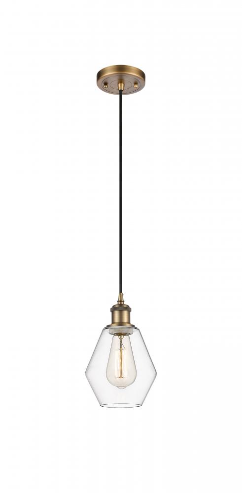 Cindyrella - 1 Light - 6 inch - Brushed Brass - Cord hung - Mini Pendant