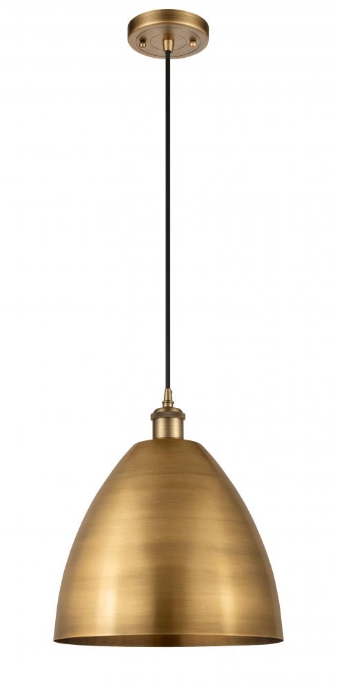 Bristol - 1 Light - 12 inch - Brushed Brass - Cord hung - Mini Pendant