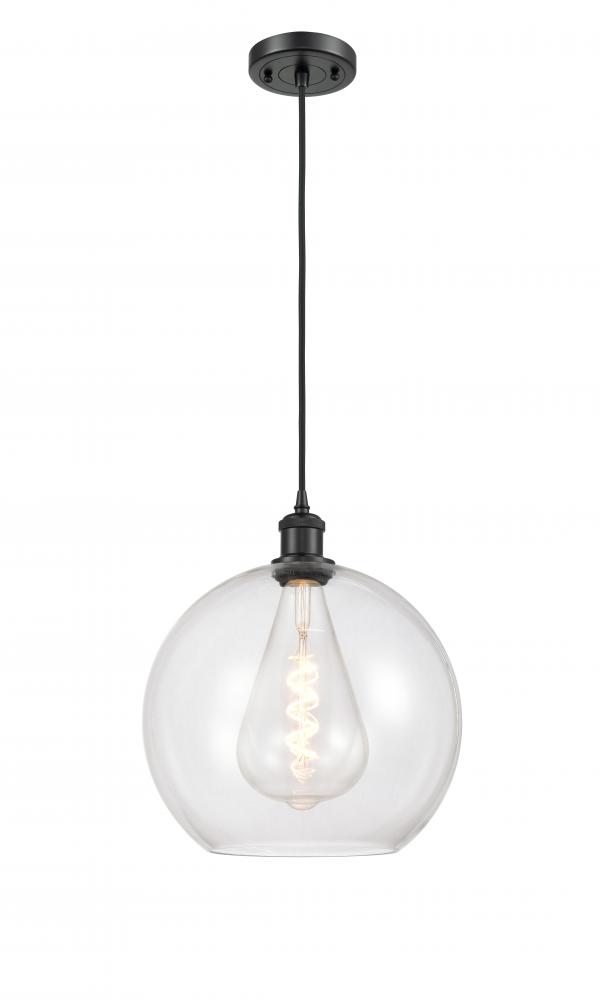 Athens - 1 Light - 12 inch - Matte Black - Cord hung - Mini Pendant