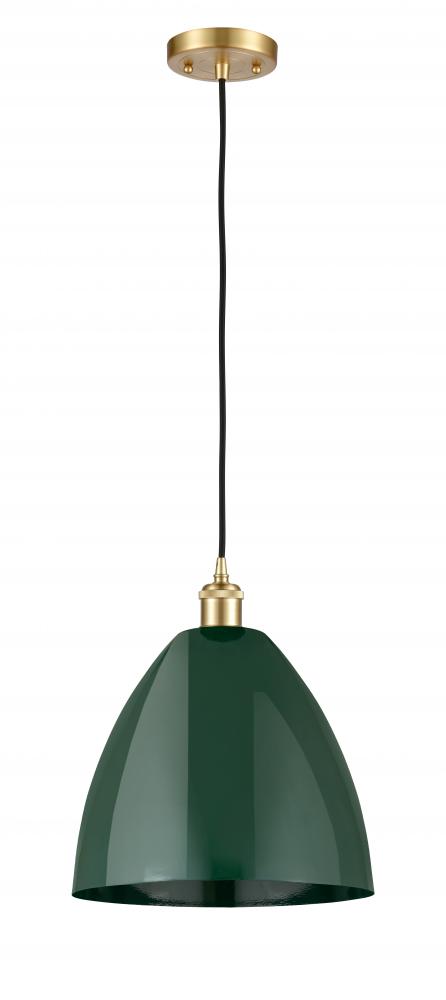 Plymouth - 1 Light - 12 inch - Satin Gold - Cord hung - Mini Pendant