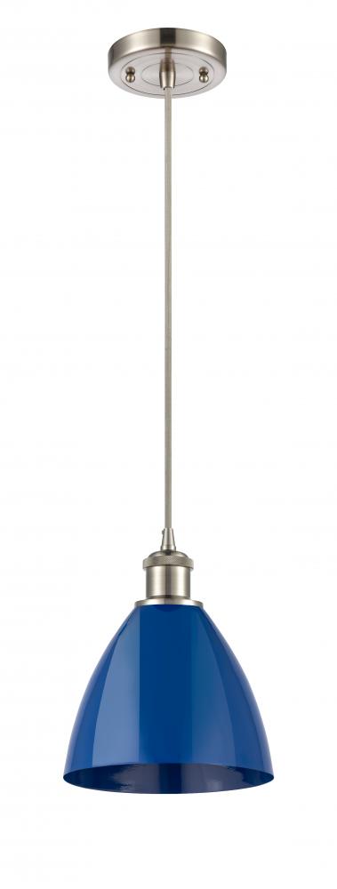 Plymouth - 1 Light - 8 inch - Brushed Satin Nickel - Cord hung - Mini Pendant