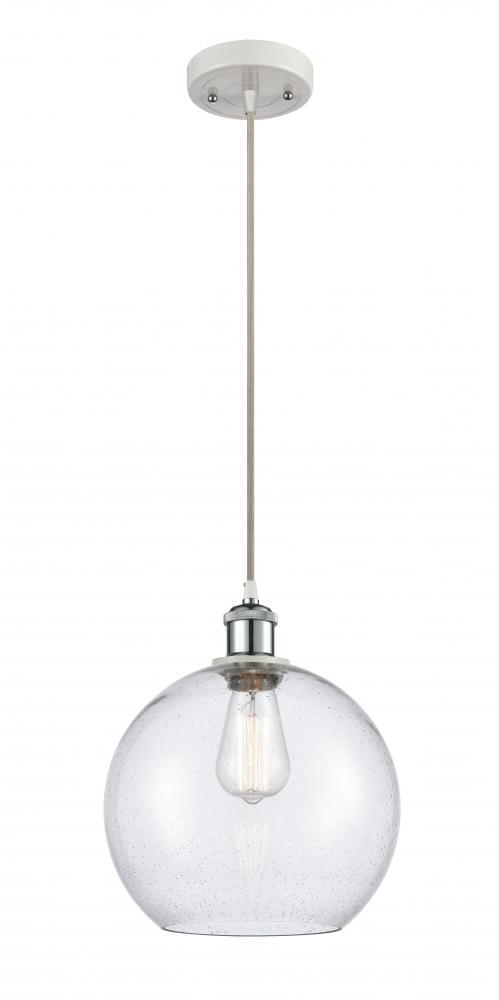 Athens - 1 Light - 10 inch - White Polished Chrome - Cord hung - Mini Pendant