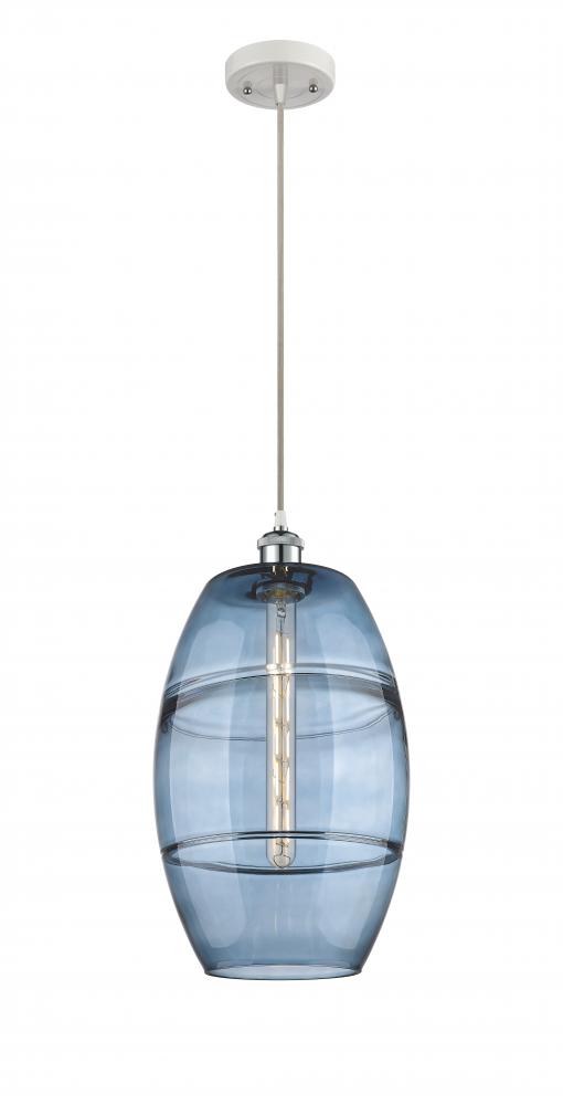 Vaz - 1 Light - 10 inch - White Polished Chrome - Cord hung - Mini Pendant