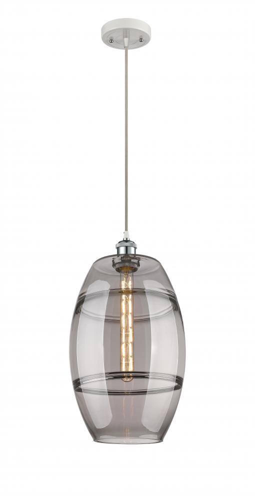 Vaz - 1 Light - 10 inch - White Polished Chrome - Cord hung - Mini Pendant