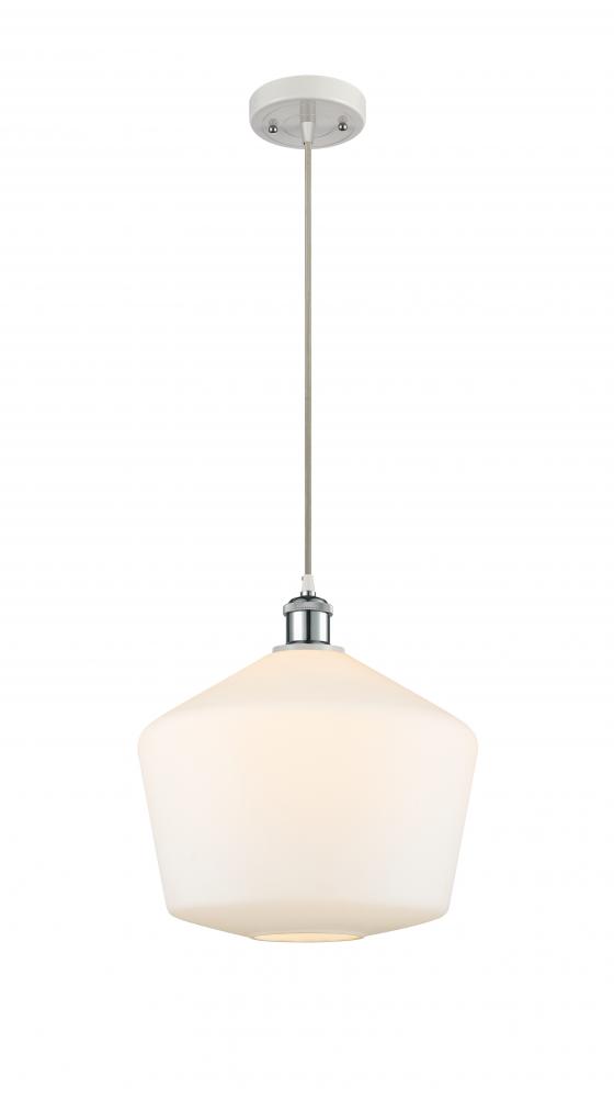 Cindyrella - 1 Light - 12 inch - White Polished Chrome - Cord hung - Mini Pendant