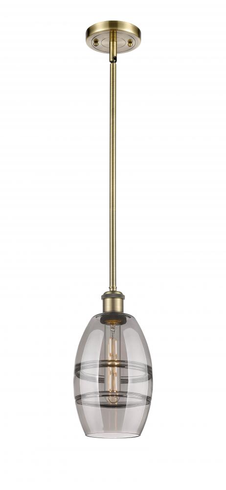 Vaz - 1 Light - 6 inch - Antique Brass - Mini Pendant