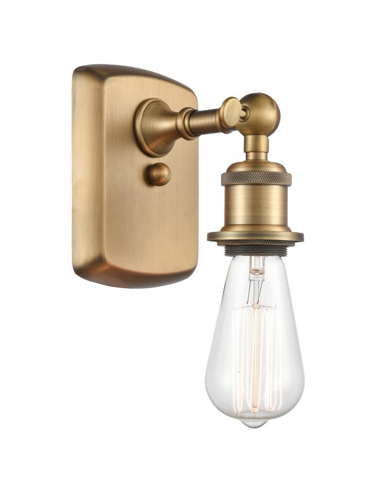 Bare Bulb - 1 Light - 5 inch - Brushed Brass - Sconce