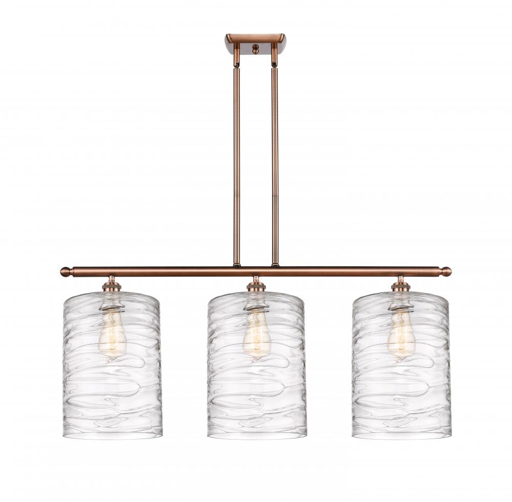 Cobbleskill - 3 Light - 36 inch - Antique Copper - Cord hung - Island Light