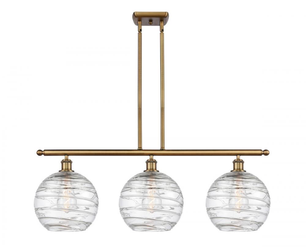 Athens Deco Swirl - 3 Light - 37 inch - Brushed Brass - Cord hung - Island Light