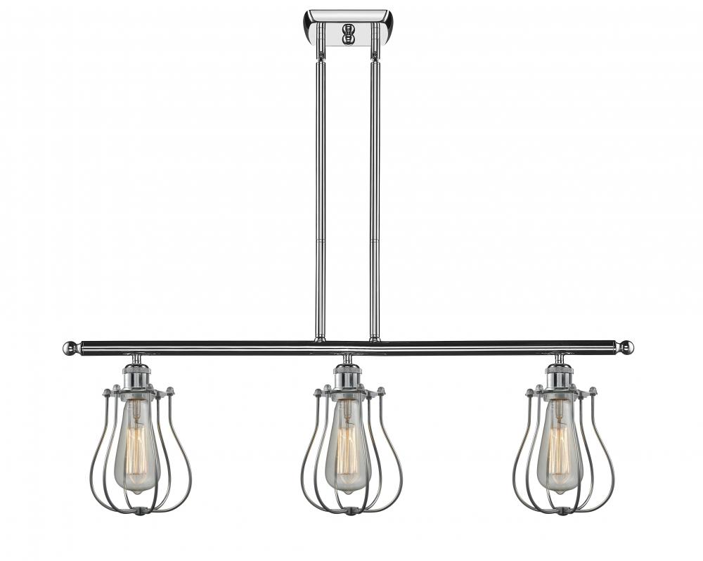 Muselet - 3 Light - 36 inch - Polished Chrome - Cord hung - Island Light