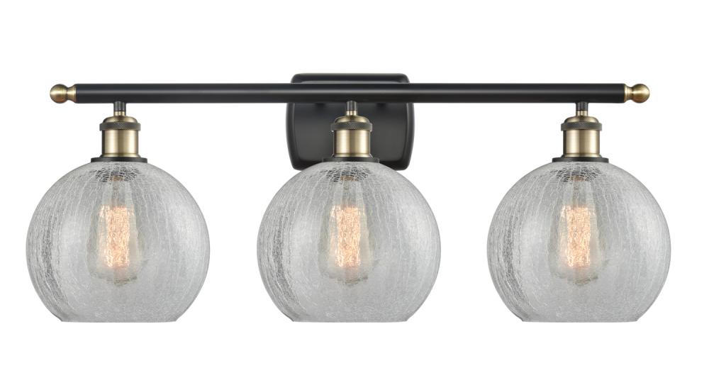 Athens - 3 Light - 28 inch - Black Antique Brass - Bath Vanity Light