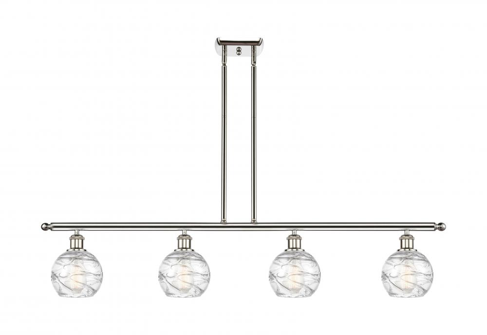 Athens Deco Swirl - 4 Light - 48 inch - Polished Nickel - Cord hung - Island Light