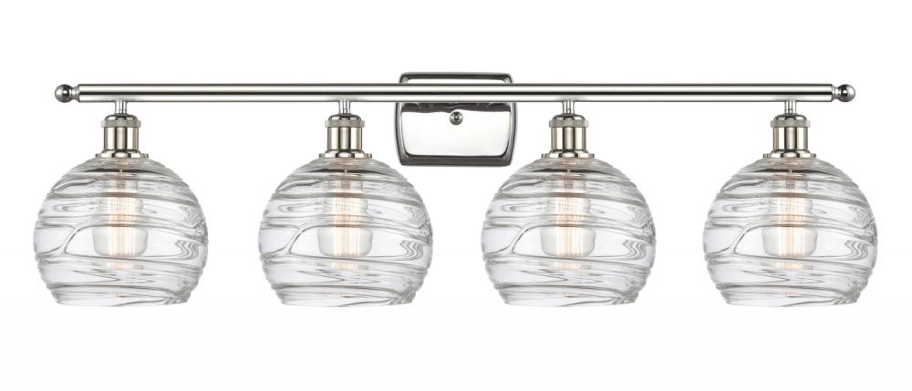 Athens Deco Swirl - 4 Light - 38 inch - Polished Nickel - Bath Vanity Light