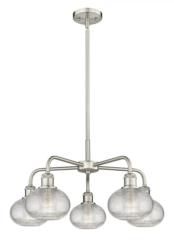 Ithaca - 5 Light - 24 inch - Satin Nickel - Chandelier