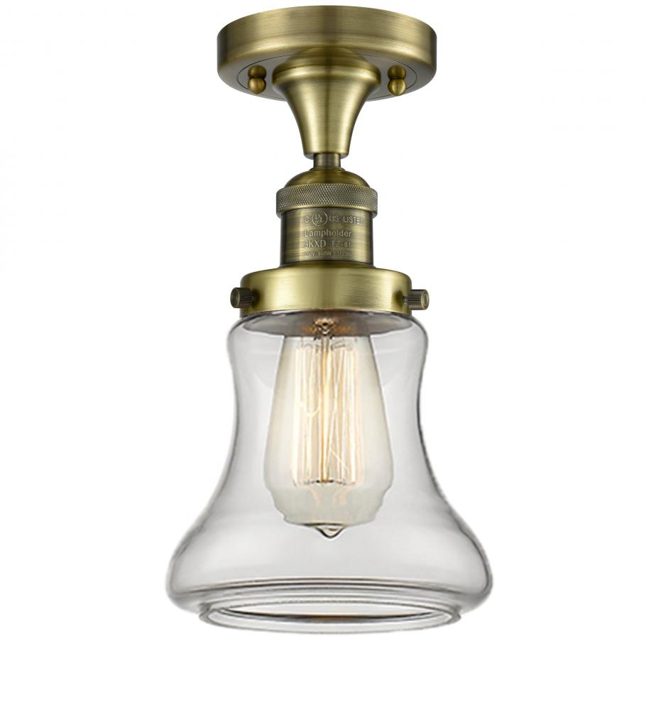 Bellmont - 1 Light - 6 inch - Antique Brass - Semi-Flush Mount