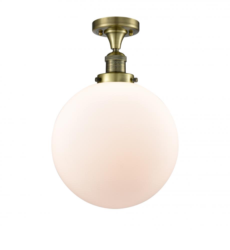 Beacon - 1 Light - 12 inch - Antique Brass - Semi-Flush Mount