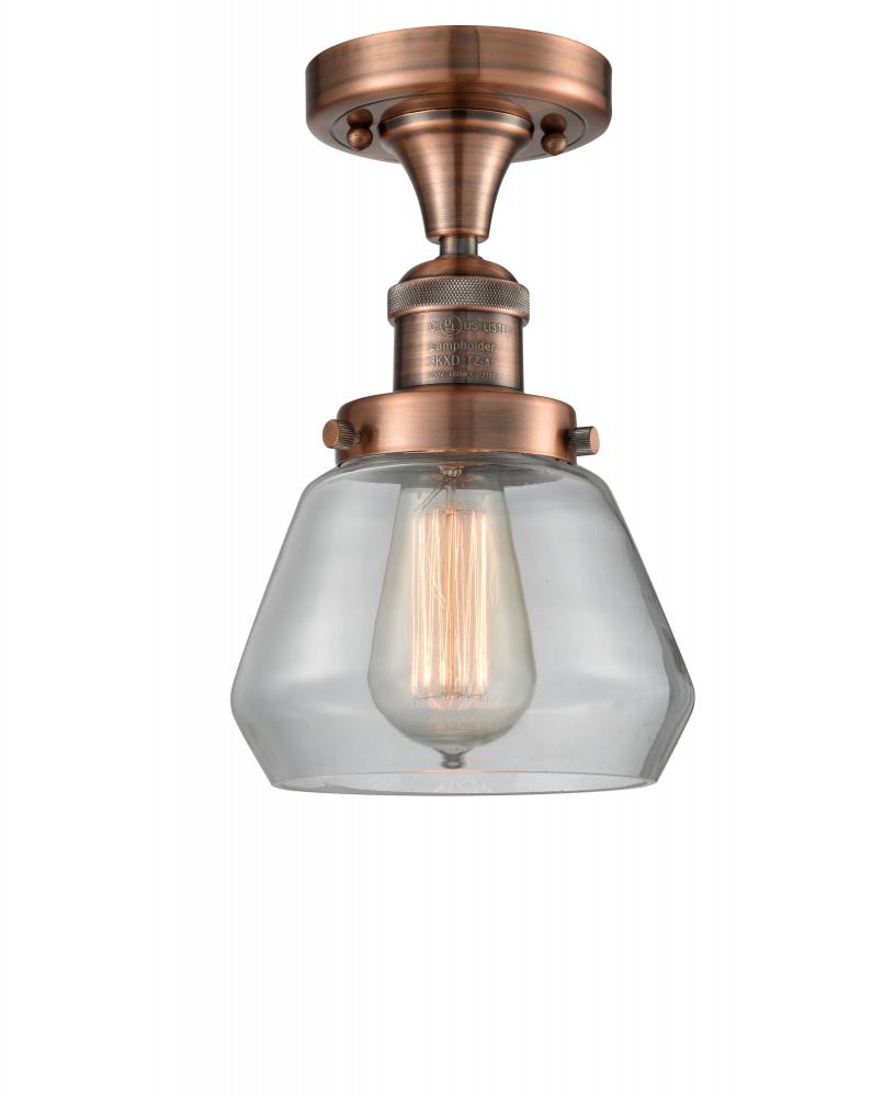 Fulton - 1 Light - 7 inch - Antique Copper - Semi-Flush Mount