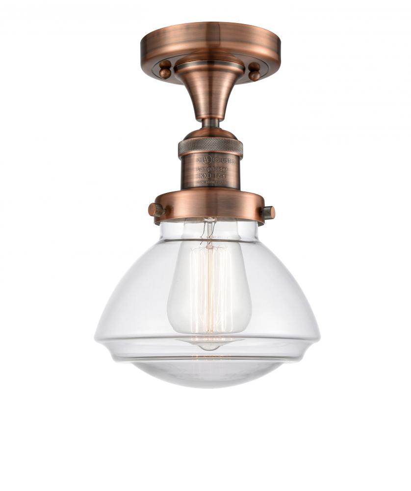 Olean - 1 Light - 7 inch - Antique Copper - Semi-Flush Mount