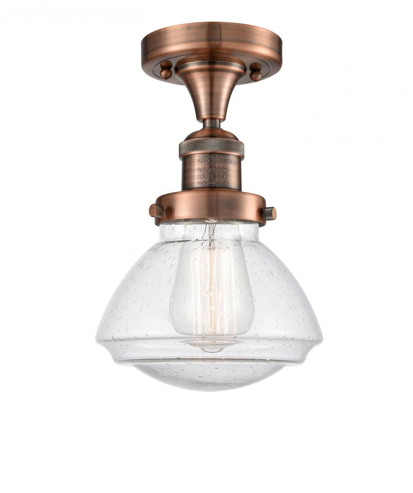 Olean - 1 Light - 7 inch - Antique Copper - Semi-Flush Mount