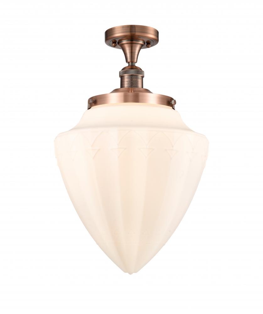 Bullet - 1 Light - 12 inch - Antique Copper - Semi-Flush Mount