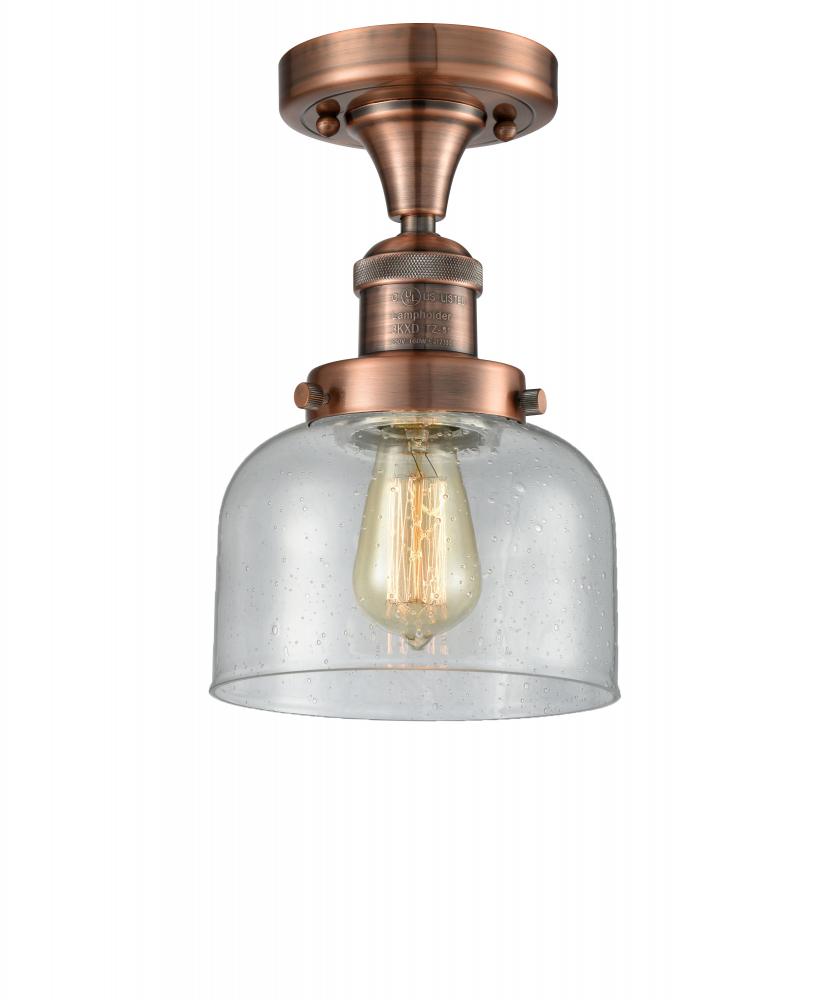 Bell - 1 Light - 8 inch - Antique Copper - Semi-Flush Mount