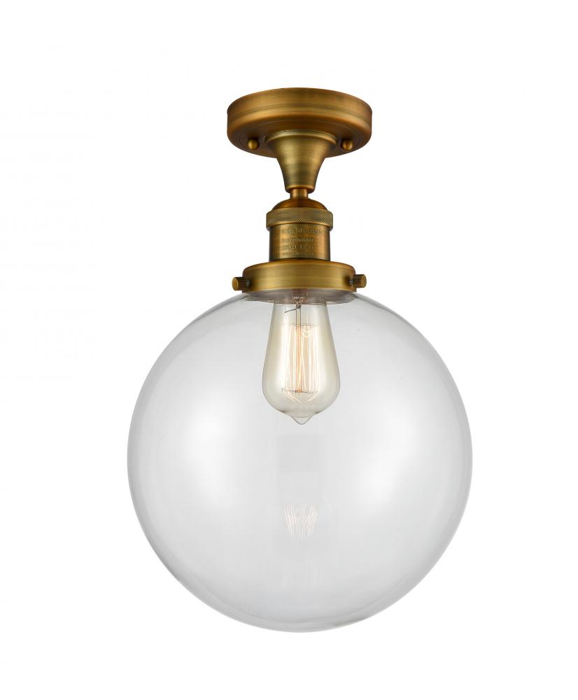 Beacon - 1 Light - 10 inch - Brushed Brass - Semi-Flush Mount