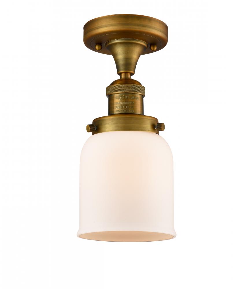 Bell - 1 Light - 5 inch - Brushed Brass - Semi-Flush Mount