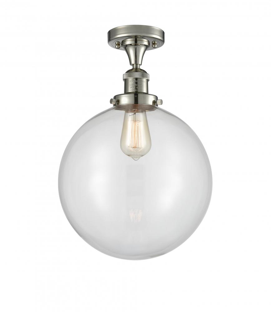 Beacon - 1 Light - 12 inch - Polished Nickel - Semi-Flush Mount