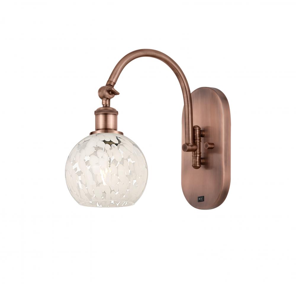 White Mouchette - 1 Light - 6 inch - Antique Copper - Sconce