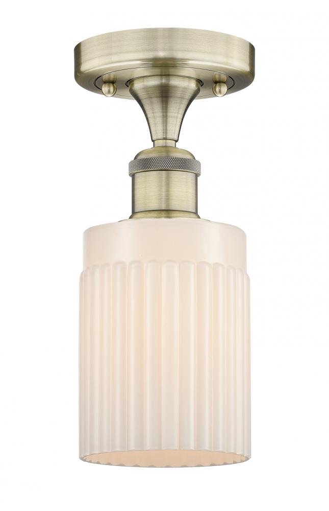 Hadley - 1 Light - 5 inch - Antique Brass - Semi-Flush Mount