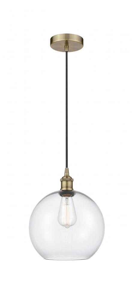 Athens - 1 Light - 10 inch - Antique Brass - Cord hung - Mini Pendant