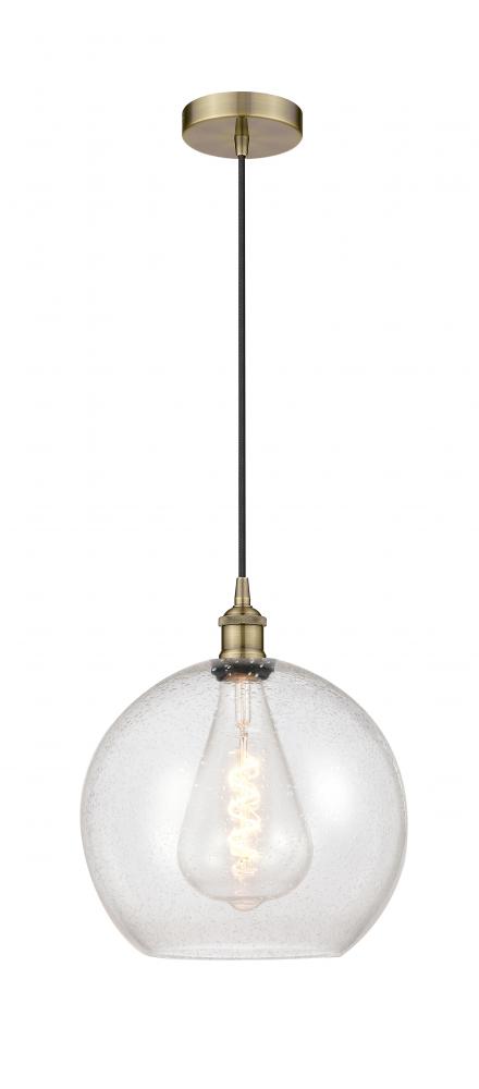 Athens - 1 Light - 12 inch - Antique Brass - Cord hung - Mini Pendant