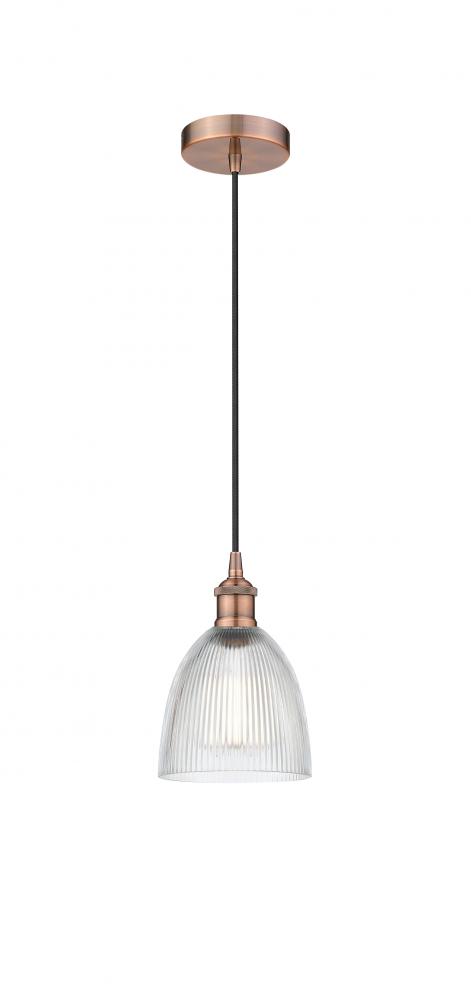 Castile - 1 Light - 6 inch - Antique Copper - Cord hung - Mini Pendant