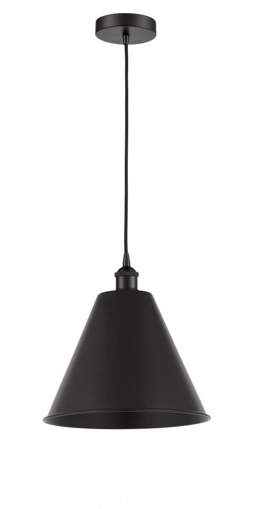 Berkshire - 1 Light - 12 inch - Matte Black - Cord hung - Mini Pendant