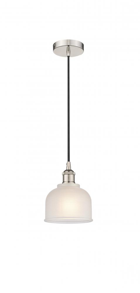 Dayton - 1 Light - 6 inch - Polished Nickel - Cord hung - Mini Pendant