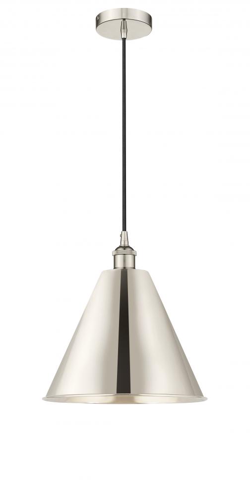 Berkshire - 1 Light - 12 inch - Polished Nickel - Cord hung - Mini Pendant