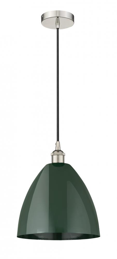 Plymouth - 1 Light - 12 inch - Polished Nickel - Cord hung - Mini Pendant