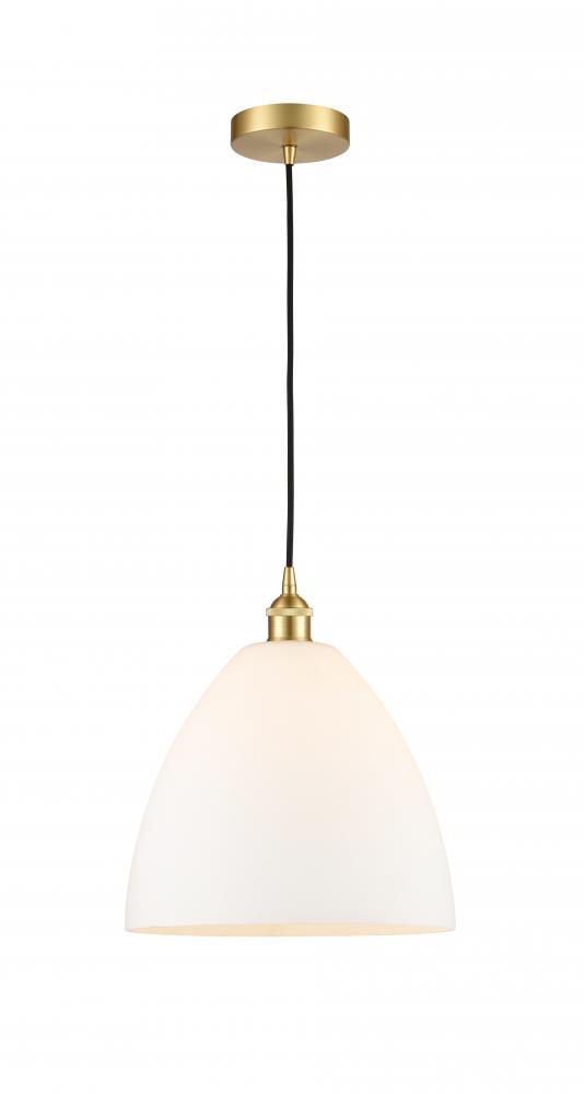 Bristol - 1 Light - 12 inch - Satin Gold - Cord hung - Mini Pendant