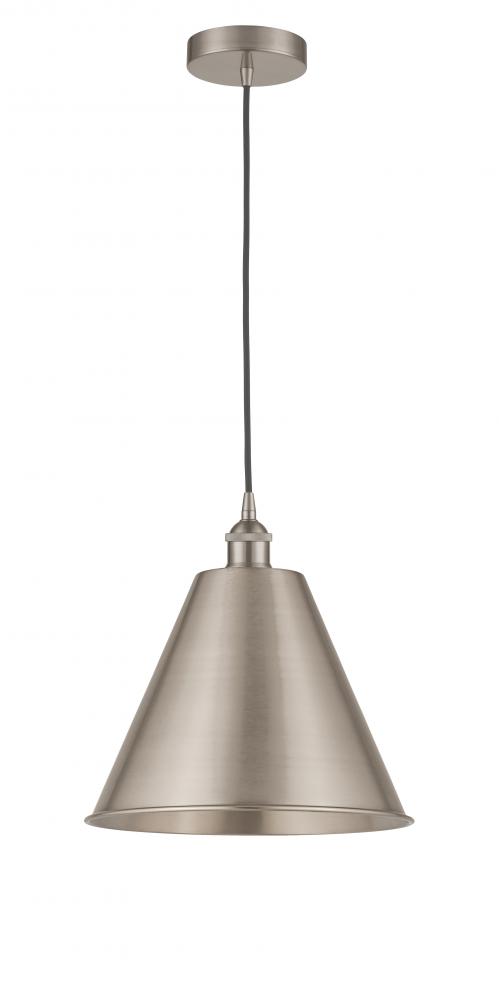 Berkshire - 1 Light - 12 inch - Brushed Satin Nickel - Cord hung - Mini Pendant