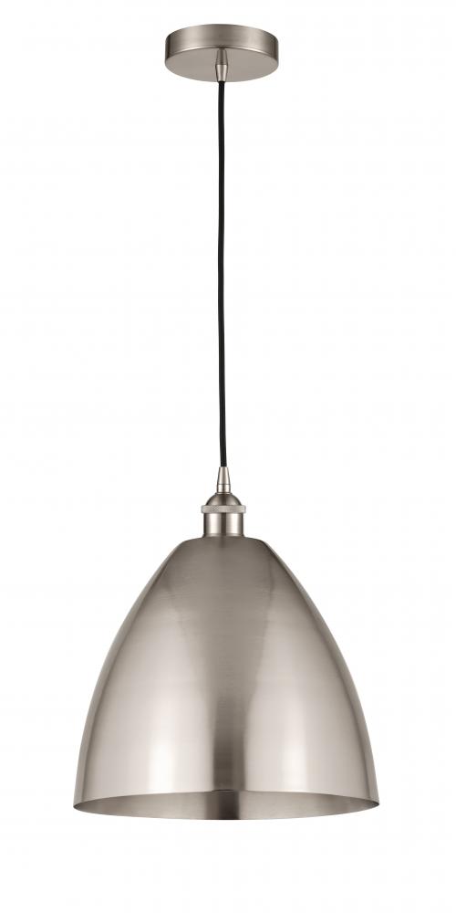 Bristol - 1 Light - 12 inch - Brushed Satin Nickel - Cord hung - Mini Pendant