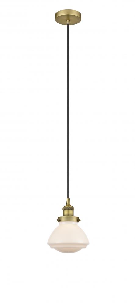 Olean - 1 Light - 7 inch - Brushed Brass - Cord hung - Mini Pendant