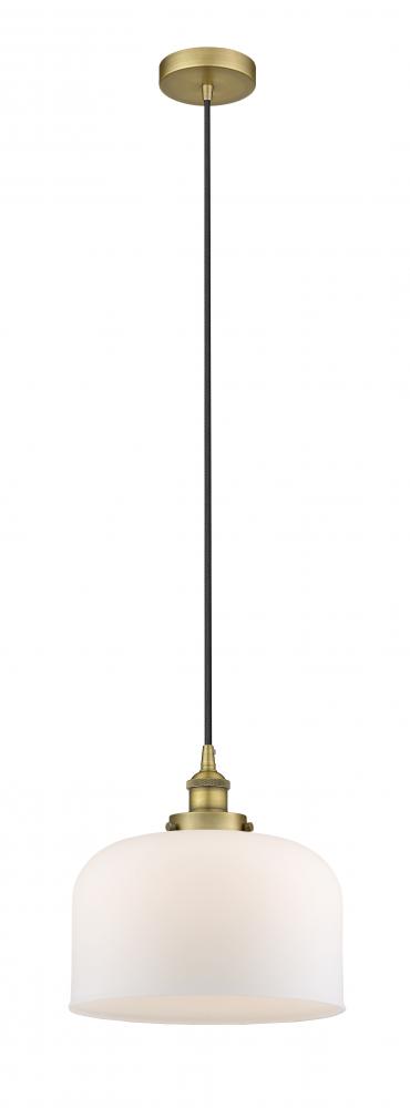 Bell - 1 Light - 12 inch - Brushed Brass - Cord hung - Mini Pendant