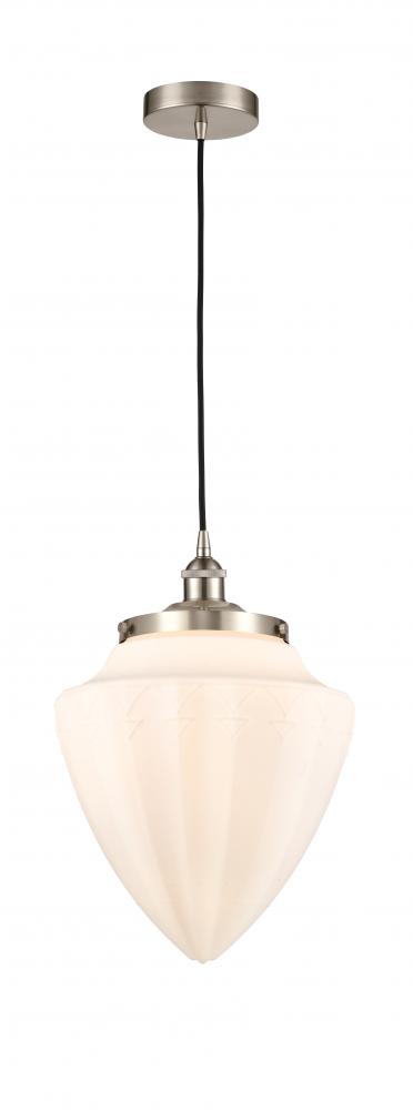 Bullet - 1 Light - 12 inch - Brushed Satin Nickel - Cord hung - Mini Pendant