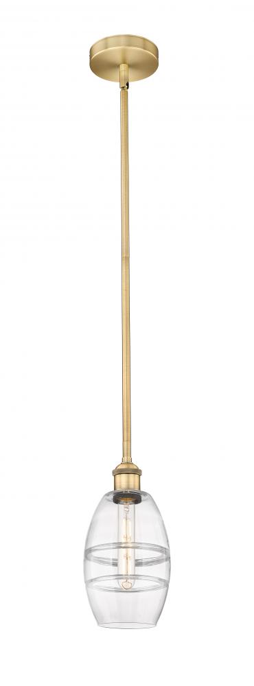 Vaz - 1 Light - 6 inch - Brushed Brass - Cord hung - Mini Pendant