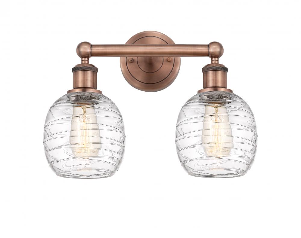 Belfast - 2 Light - 15 inch - Antique Copper - Bath Vanity Light