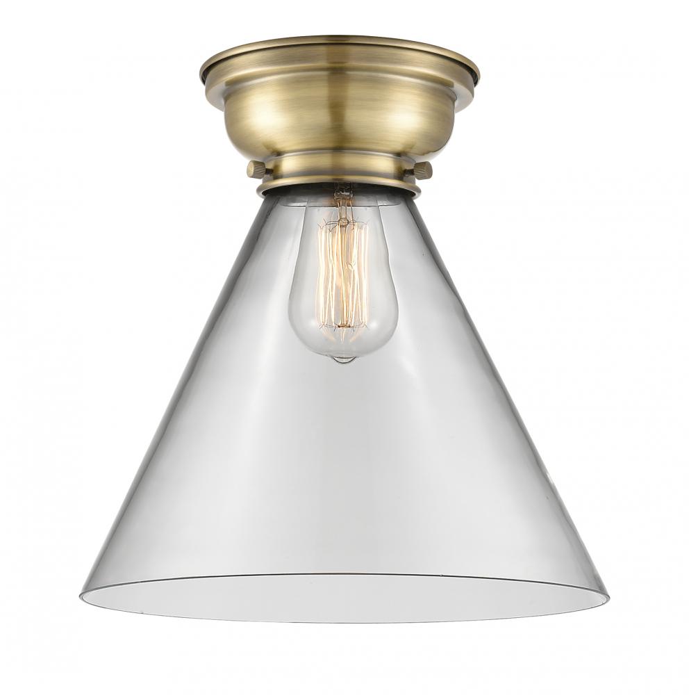 Cone - 1 Light - 12 inch - Antique Brass - Flush Mount